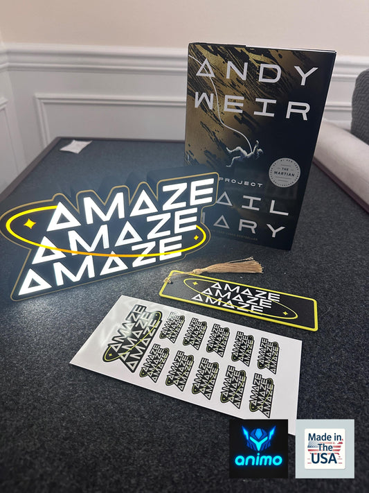 Project Hail Mary Sticker Pack – "Amaze, Amaze, Amaze" - Rocky Quote – 9-Piece Sci-Fi Sticker Set