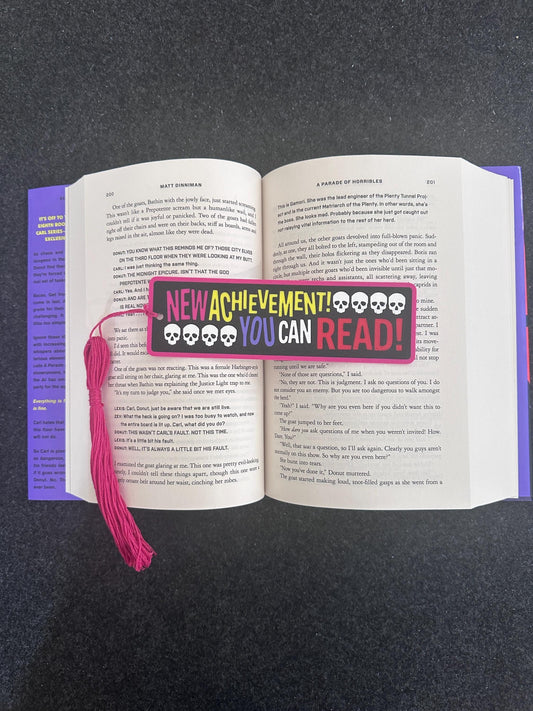Dungeon Crawler Carl 3D Printed Bookmark – "New Achievement: You Can Read!" – LitRPG Book Lover Gift