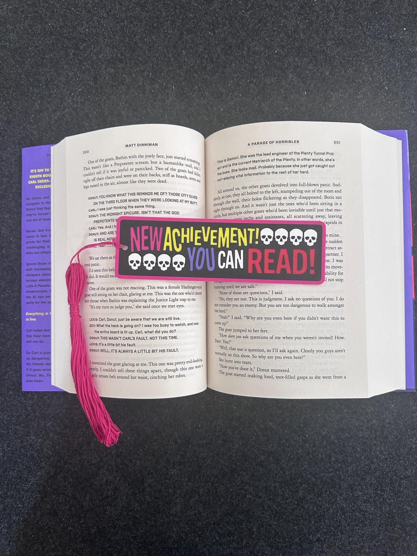 Dungeon Crawler Carl 3D Printed Bookmark – "New Achievement: You Can Read!" – LitRPG Book Lover Gift