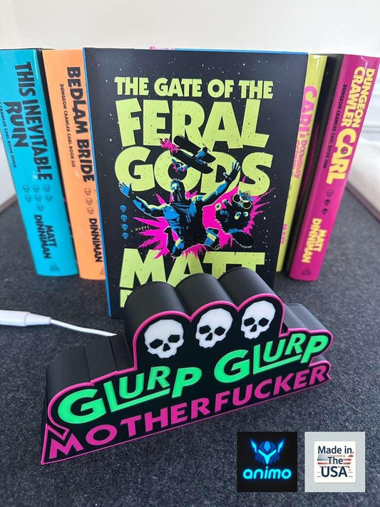 Dungeon Crawler Carl Lightbox - "GLURP GLURP MOTHERFUCKER" LitRPG Fan Gift - Dimmable Desk Lamp Mood Light