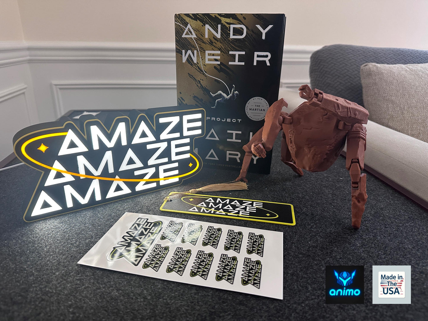 Project Hail Mary Sticker Pack – "Amaze, Amaze, Amaze" - Rocky Quote – 9-Piece Sci-Fi Sticker Set