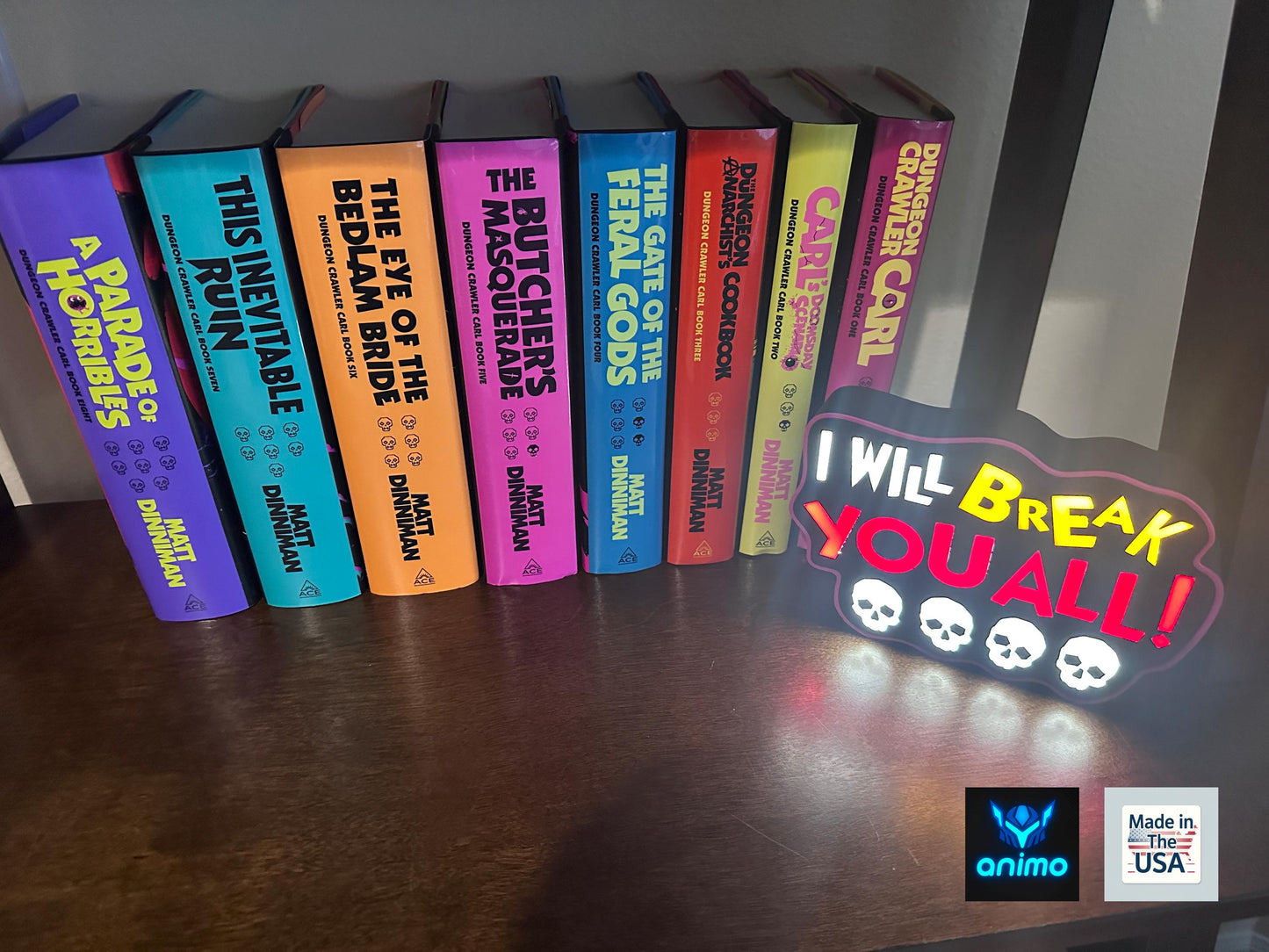 Dungeon Crawler Carl Ultimate Fan Bundle – "I Will Break You All" Gift Set – Lightbox, 3D Bookmark, & 7lSticker Pack – LitRPG DCC Merch