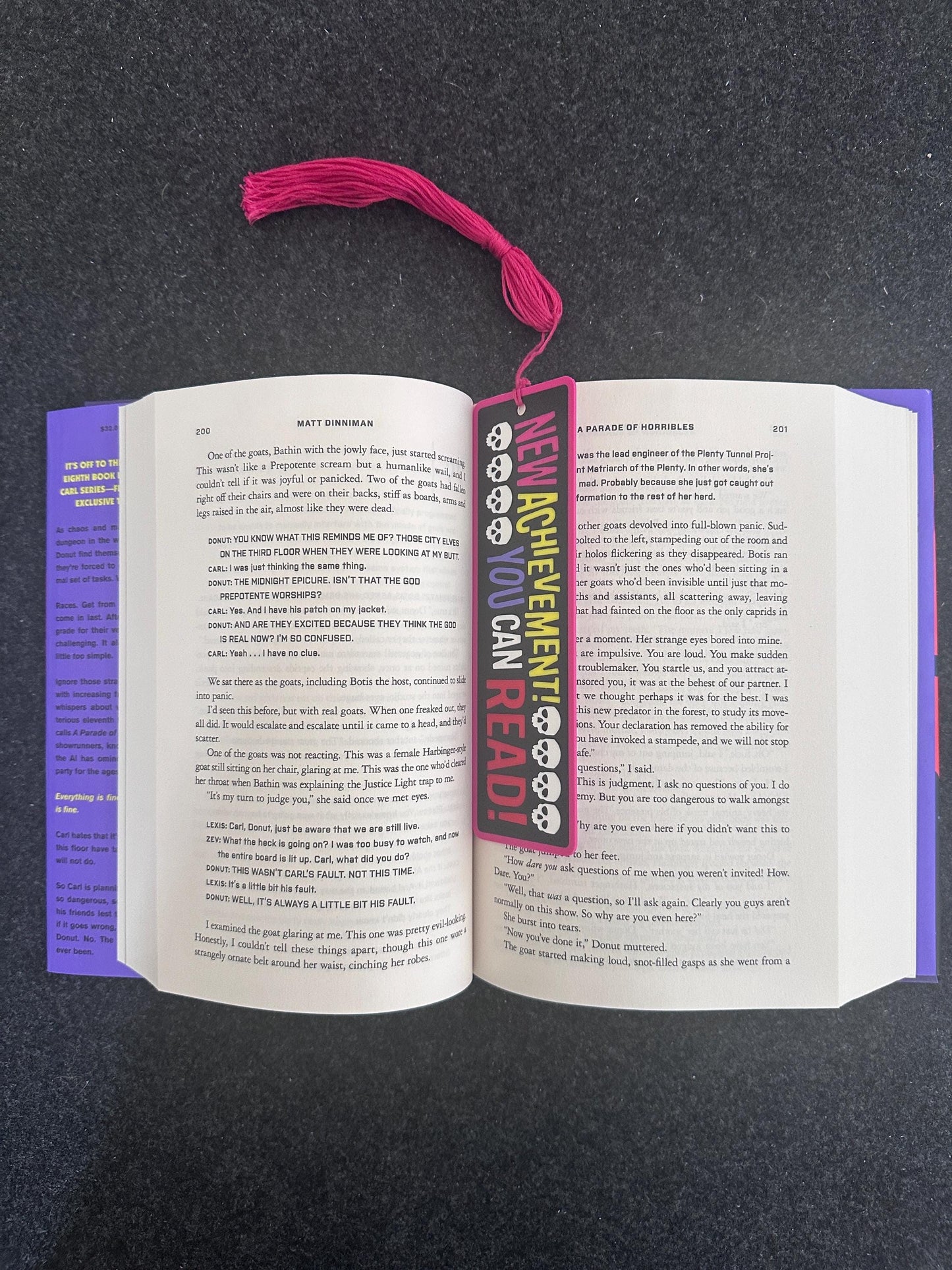 Dungeon Crawler Carl 3D Printed Bookmark – "New Achievement: You Can Read!" – LitRPG Book Lover Gift
