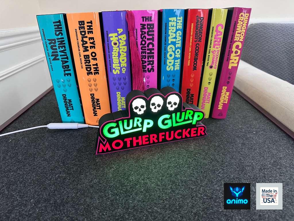 Dungeon Crawler Carl Lightbox - "GLURP GLURP MOTHERFUCKER" LitRPG Fan Gift - Dimmable Desk Lamp Mood Light